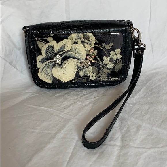 debbie brooks Handbags - Debbie Brooks dragonfly crystal floral wristlet